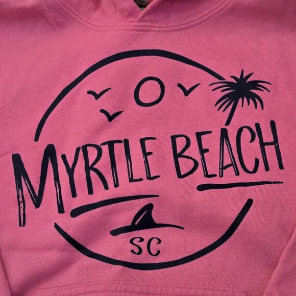 Myrtle Beach South Carolina Pink Hoodie Gildan Kids Size Small 6-7yrs - Picture 2 of 4